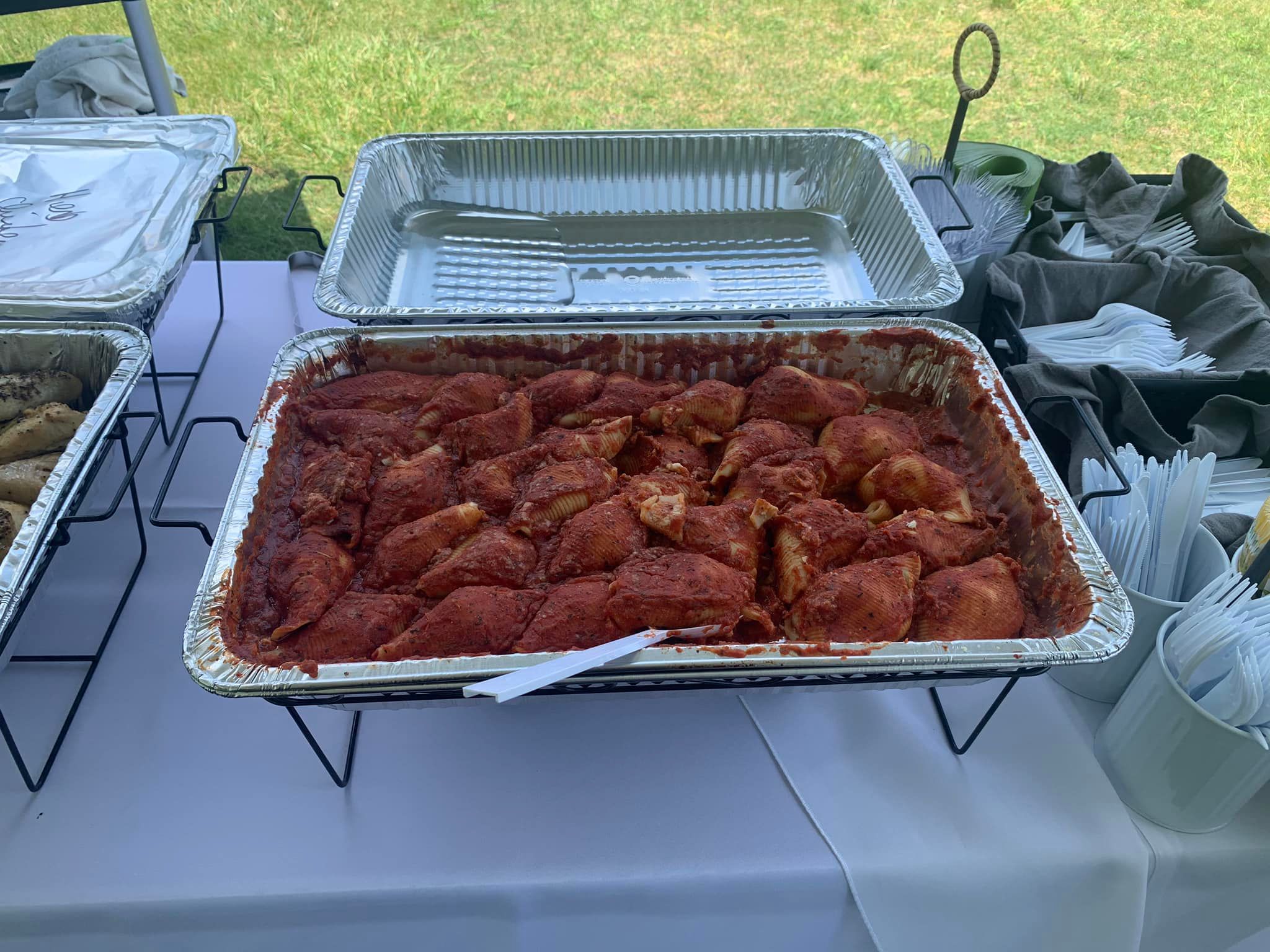 serving tray of cheese stuffed shells